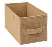 Paris Prix FIVE Simply Smart - Boîte de Rangement Toile de Jute 15x31cm Beige Lin