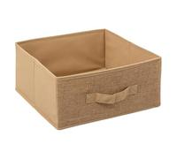 Paris Prix FIVE Simply Smart - Boîte de Rangement Toile de Jute 31x31cm Beige Lin