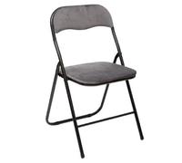Paris Prix Five Simply Smart - Chaise Pliante en Velours Basic 79cm Gris