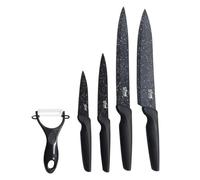 Paris Prix FIVE Simply Smart - Coffret 5 Pièces Inox Couteaux 37cm Noir