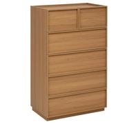 Paris Prix Five Simply Smart - Commode 6 Tiroirs Framy 127cm Marron