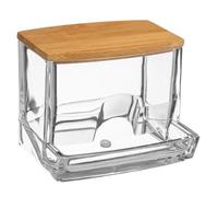 Paris Prix FIVE Simply Smart - Distributeur de Coton-Tiges Bambou Selena 9cm Transparent