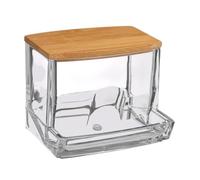 Paris Prix Five Simply Smart - Distributeur de Cotons-Tiges Bambou Beauty 9cm Transparent