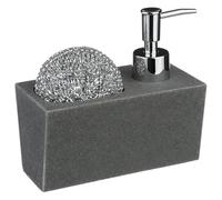 Paris Prix Five Simply Smart - Distributeur de Savon Porte Éponge 14cm Gris