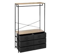 Paris Prix Five Simply Smart - Dressing Penderie 6 Tiroirs Tissa 167cm Gris Foncé