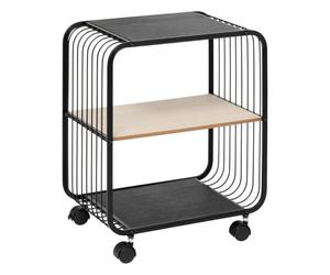 Paris Prix Five Simply Smart - Étagère à roulettes 2 Niveaux Bert 53cm Noir