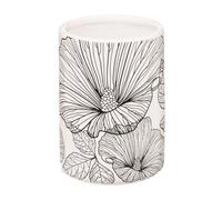 Paris Prix Five Simply Smart - Gobelet Salle de Bain Blackflora 11cm Blanc