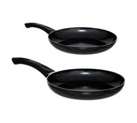 Paris Prix FIVE Simply Smart - Lot de 2 Poêles en Aluminium Induction 24-28cm Noir