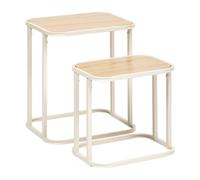 Paris Prix Five Simply Smart - Lot de 2 Tables d'Appoint Gigognes Curvy 46cm Naturel