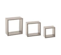 Paris Prix Five Simply Smart - Lot de 3 Étagères Murales Cube 25cm Chêne Gris
