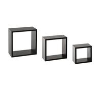 Paris Prix Five Simply Smart - Lot de 3 Étagères Murales Cube 25cm Noir