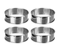 Paris Prix Five Simply Smart - Lot de 4 Cercles en INOX Tartelettes 9cm Argent