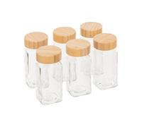 Paris Prix Five Simply Smart - Lot de 6 Pots à Épices en Verre Grady 15cm Transparent