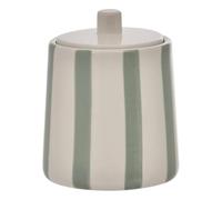 Paris Prix FIVE Simply Smart - Pot à Cotons en Céramique Strio 12cm Vert Céladon