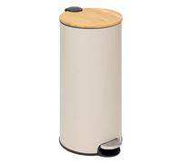 Paris Prix FIVE Simply Smart - Poubelle en Métal & Bambou Natureo 30L Beige Lin