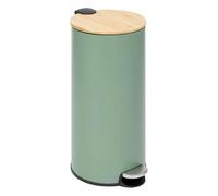 Paris Prix FIVE Simply Smart - Poubelle en Métal & Bambou Natureo 30L Vert