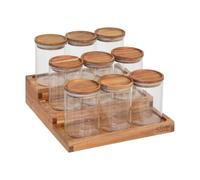 Paris Prix Five Simply Smart - Présentoir à Épices 9 Pots Harmony 24cm Marron