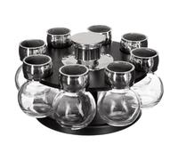 Paris Prix Five Simply Smart - Présentoir à Épices Rotatif Fioles 8 Pots Noir