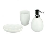 Paris Prix Five Simply Smart - Set de 3 Accessoires Salle de Bain Sun 14cm Blanc