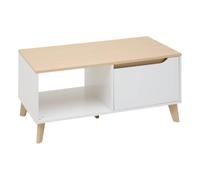 Paris Prix Five Simply Smart - Table Basse avec Tiroir Luma 90cm Blanc