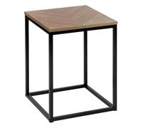 Paris Prix Five Simply Smart - Table d'Appoint Bout de Canapé Chevrons 50cm Naturel & Noir