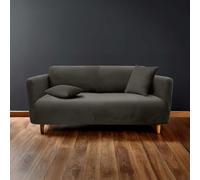 Paris Prix Housse de Canapé en Tissu Gaufré Sacha 230cm Anthracite