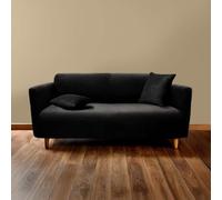 Paris Prix Housse de Canapé en Tissu Gaufré Sacha 230cm Noir