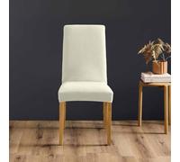 Paris Prix Housse de Chaise en Tissu Gaufré Sacha 55cm Blanc