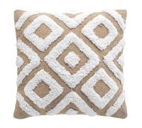 Paris Prix Housse de Coussin Tufté en Jute Damia 40x40cm Marron