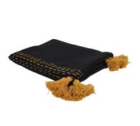 Paris Prix Jeté de Canapé Coton Pompons 130x150cm Noir