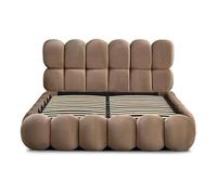 Paris Prix Lit Coffre en Velours Gail 160x200cm Taupe