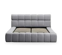 Paris Prix Lit Coffre Matelassé en Tissu Seth 140x190cm Gris Foncé