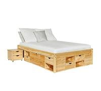 Paris Prix Lit Multi-Rangements Clark 140x200cm Naturel