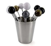 Paris Prix Lot de 12 Piques & Support Bigorneaux 4cm Argent