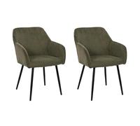 Paris Prix Lot de 2 Fauteuils Côtelé Scott 82cm Vert