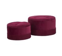 Paris Prix Lot de 2 Poufs Coffre de Rangement Tia 71cm Bordeaux
