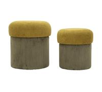 Paris Prix Lot de 2 Poufs Coffres Aspen 44cm Vert