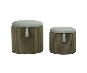 Paris Prix Lot de 2 Poufs Coffres Bolzano 38cm Vert