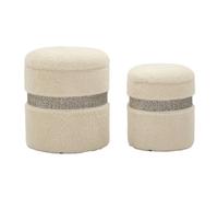 Paris Prix Lot de 2 Poufs Coffres Saint Moritz 47cm Crème