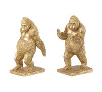 Paris Prix Lot de 2 Serre-Livres Gorilles 24cm Or