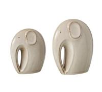 Paris Prix Lot de 2 Statuettes Éléphant Ulrik 22cm Beige