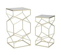 Paris Prix Lot de 2 Tables d'Appoint Design Glassy 100cm Or