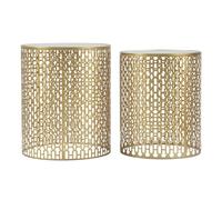 Paris Prix Lot de 2 Tables d'Appoint Design Oblin 50cm Or