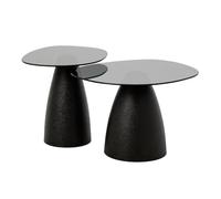 Paris Prix Lot de 2 Tables d'Appoint en Verre Kilian 65cm Noir