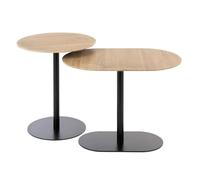Paris Prix Lot de 2 Tables d'Appoint Fay 55cm Noir & Naturel