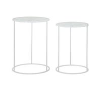 Paris Prix Lot de 2 Tables d'Appoint Gigognes Cœur 60cm Blanc