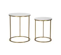 Paris Prix Lot de 2 Tables d'Appoint Gigognes Julia 63cm Or