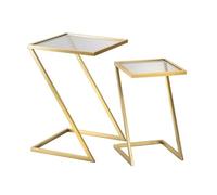 Paris Prix Lot de 2 Tables d'Appoint Gigognes Zoe 60cm Or