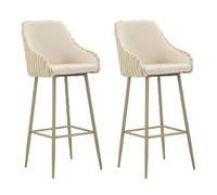 Paris Prix Lot de 2 Tabourets de Bar Alaska 111cm Crème