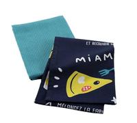 Paris Prix Lot de 2 Torchons Enfant Mini Chef II 50x70cm Bleu